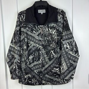 J M Collection Women's Black and White Jacket Size 1X  f